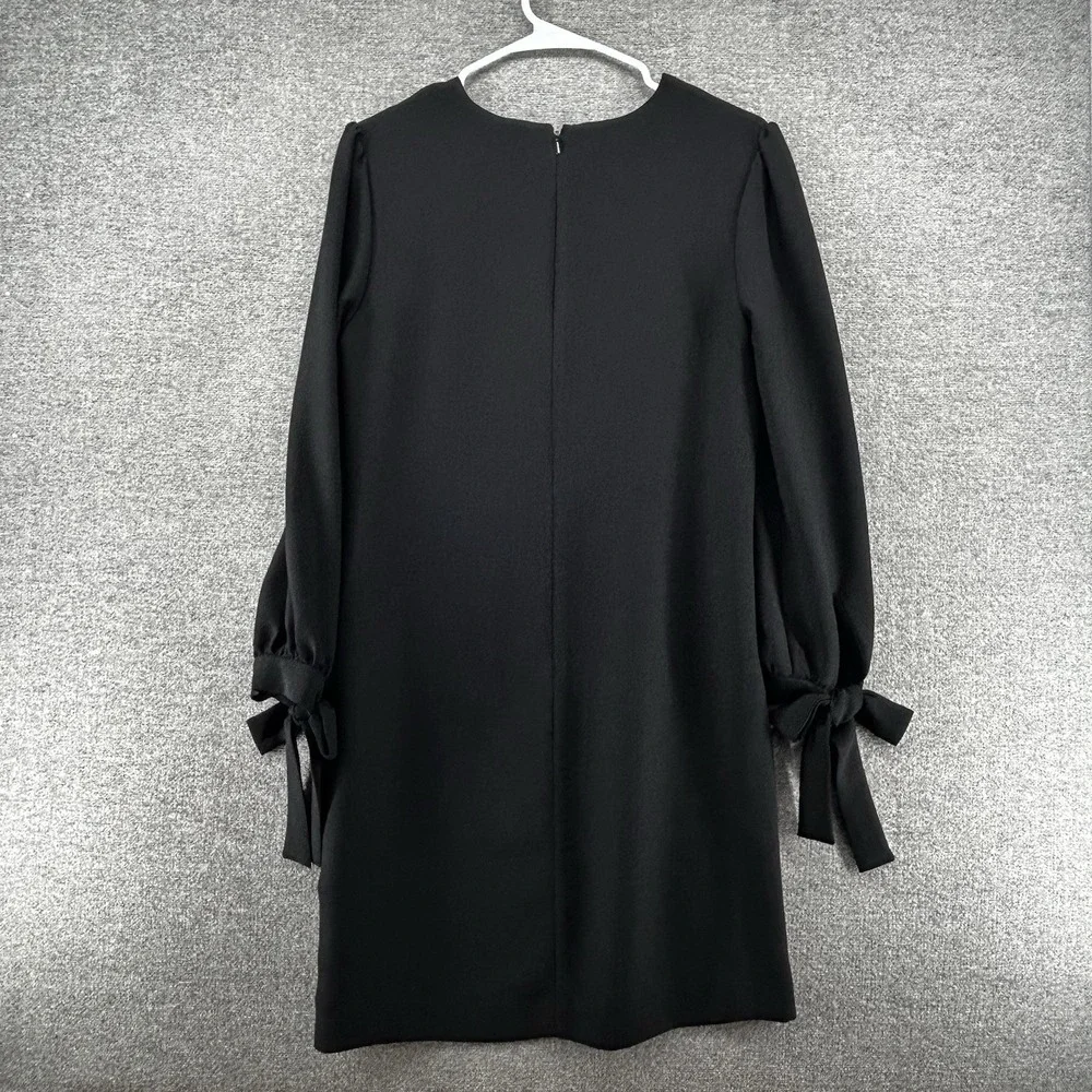 Banana Republic Shift Dress Women Size 4 Black Bow Cuff Casual